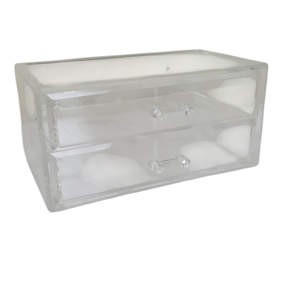 Clear Jewelry Box 2 Drawers - 18.8 x 11.5 x 9.2 cm - Picture 1 of 6